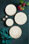 Hermia Juego de Cena de Porcelana de 24 Piezas Blanco y Beige